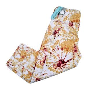ideology Performance High Rise Crop Legging Tye Dye White Size L